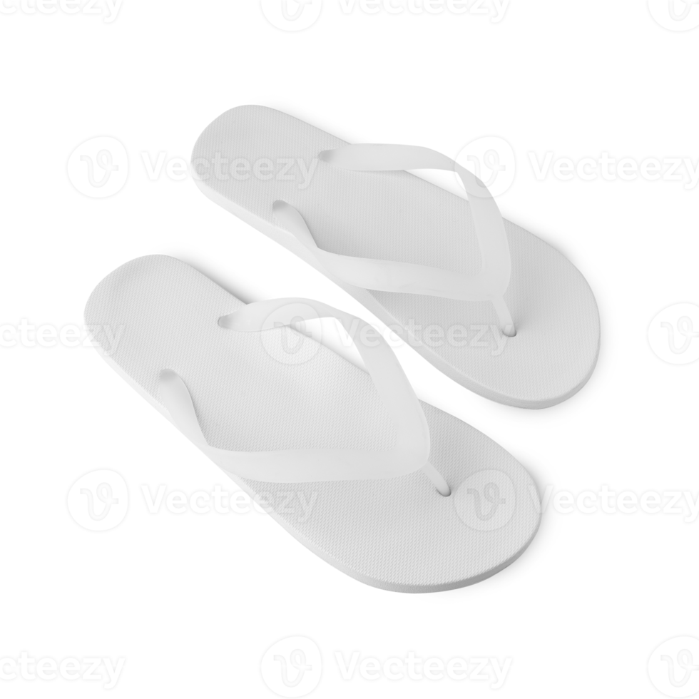 White flip flop sandals mockup cutout, Png file