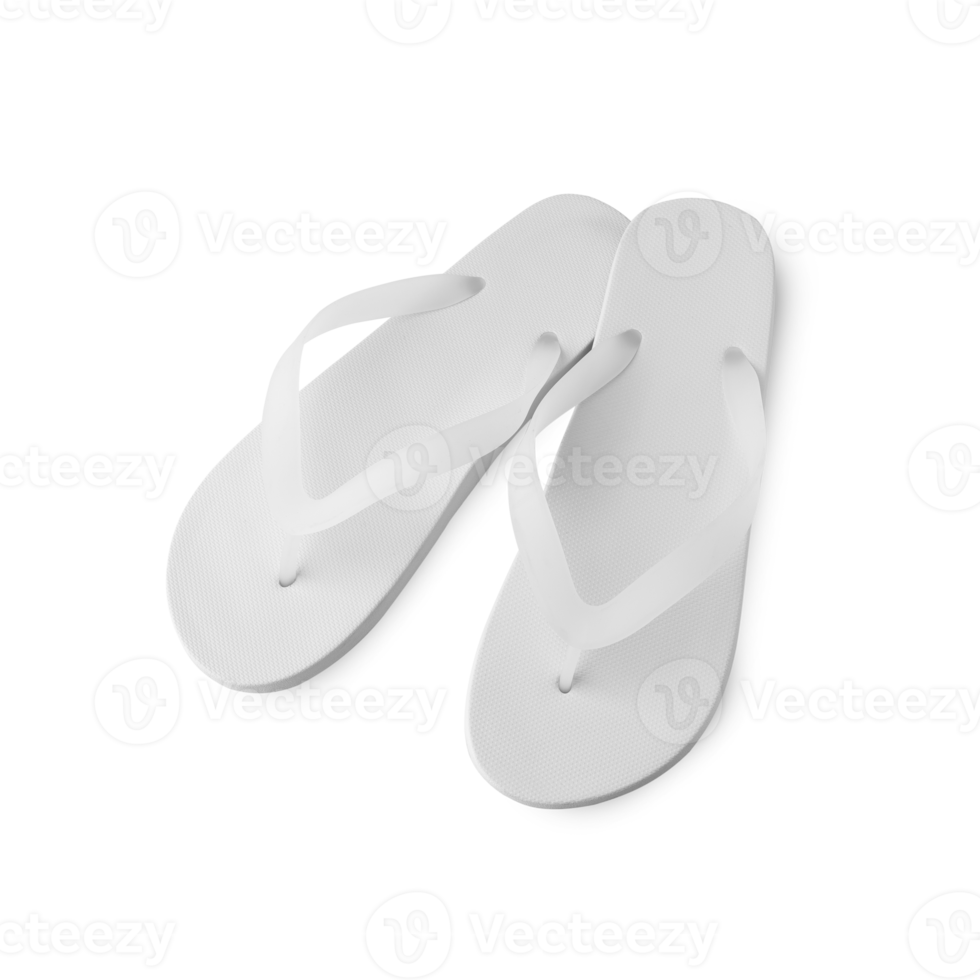 White flip flop sandals mockup cutout, Png file