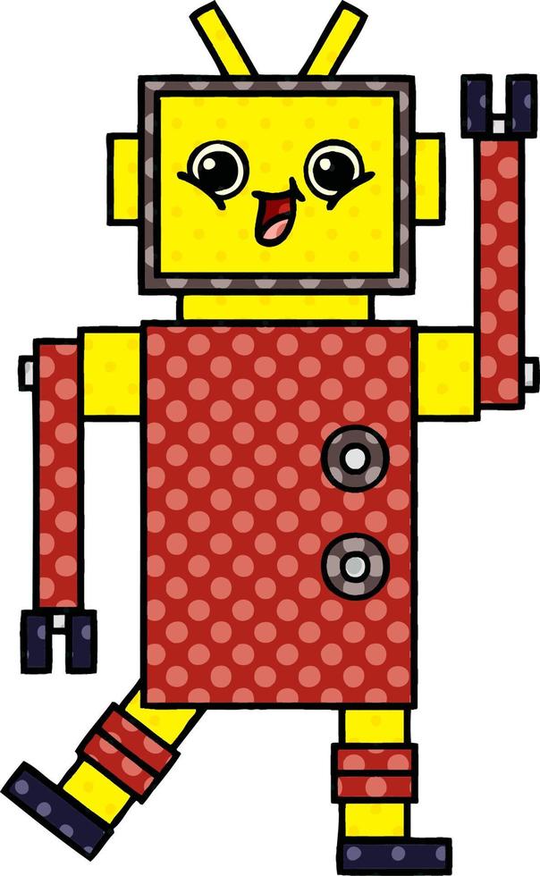 comic book style cartoon robot vector