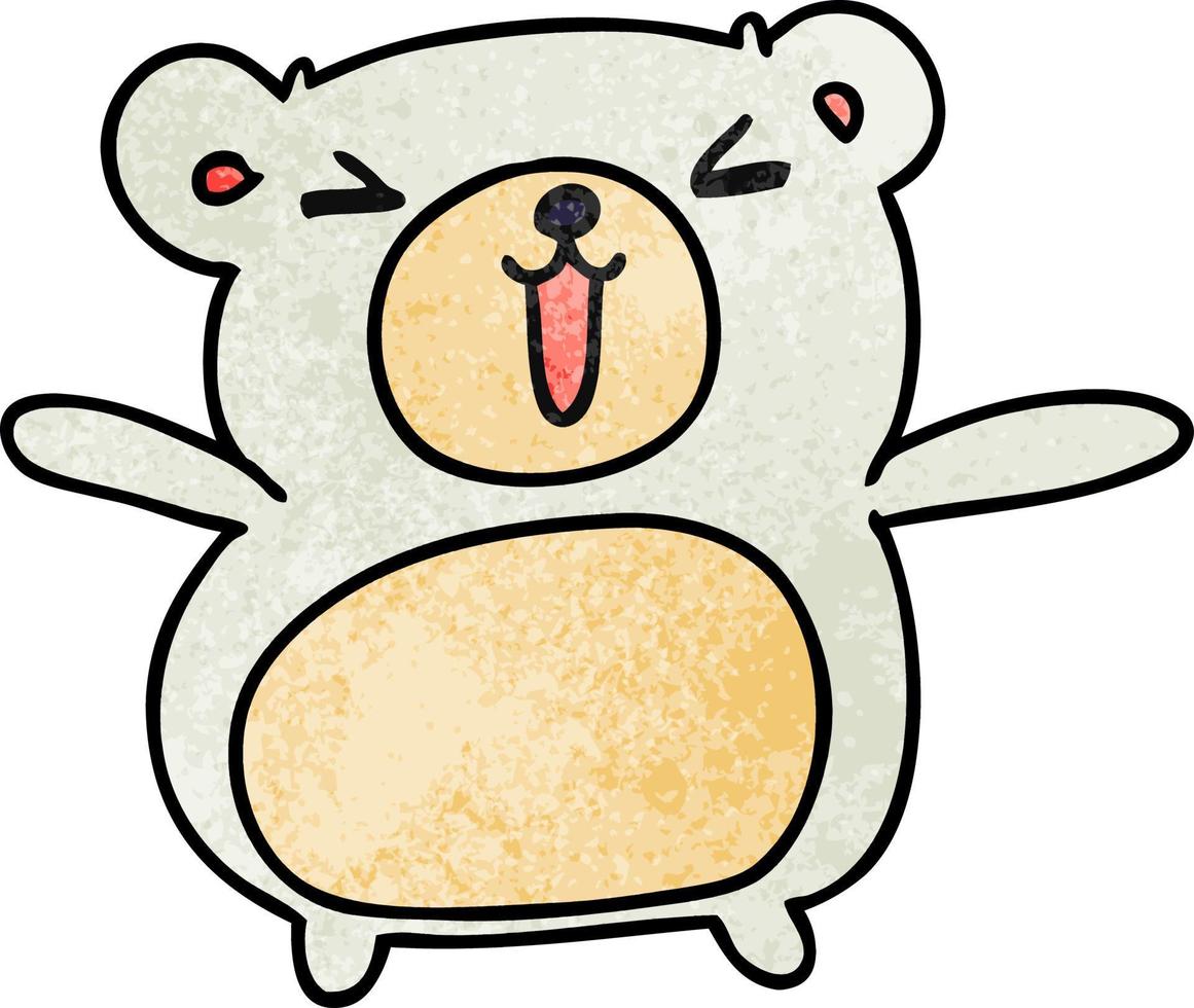 dibujos animados con textura kawaii lindo oso de peluche vector