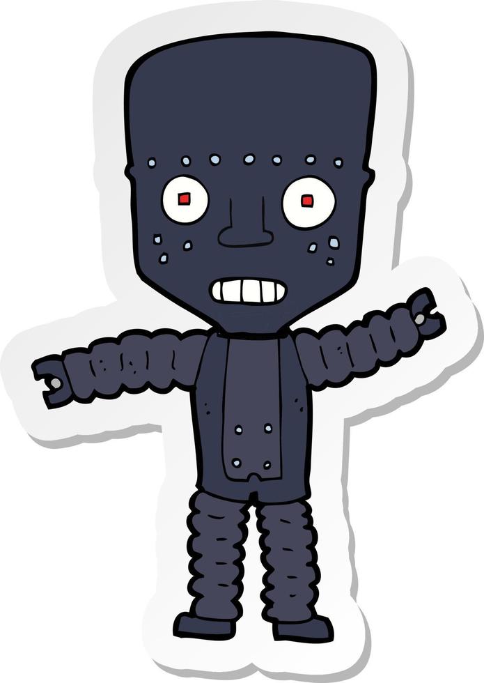 sticker of a cartoon robot vector