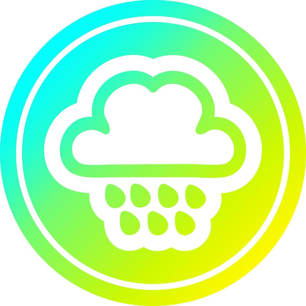 rain cloud circular in cold gradient spectrum vector