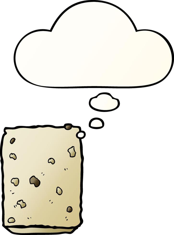 cartoon biscuit and thought bubble in smooth gradient style vector