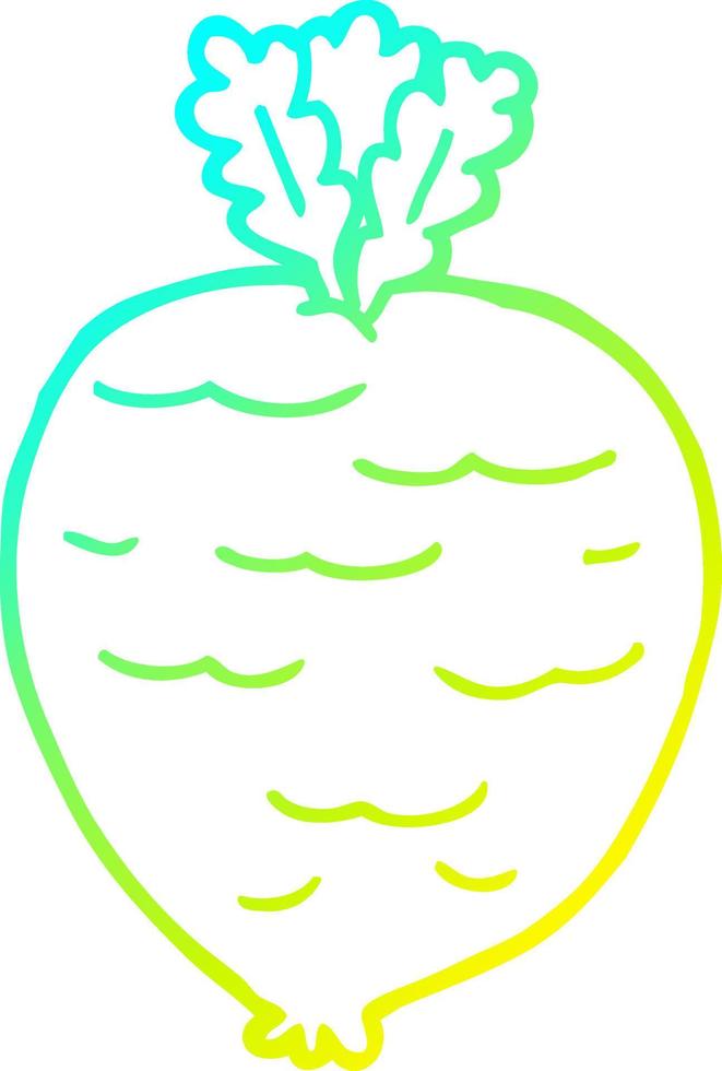 cold gradient line drawing cartoon root vegetable vector