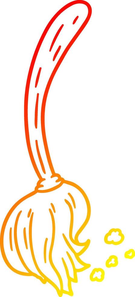 warm gradient line drawing cartoon mop vector