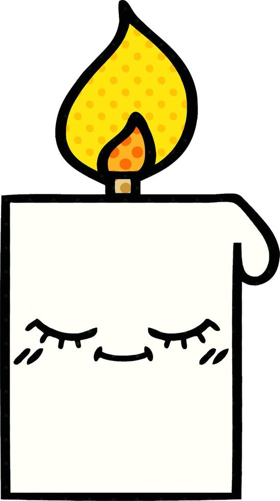 comic book style cartoon lit candle vector