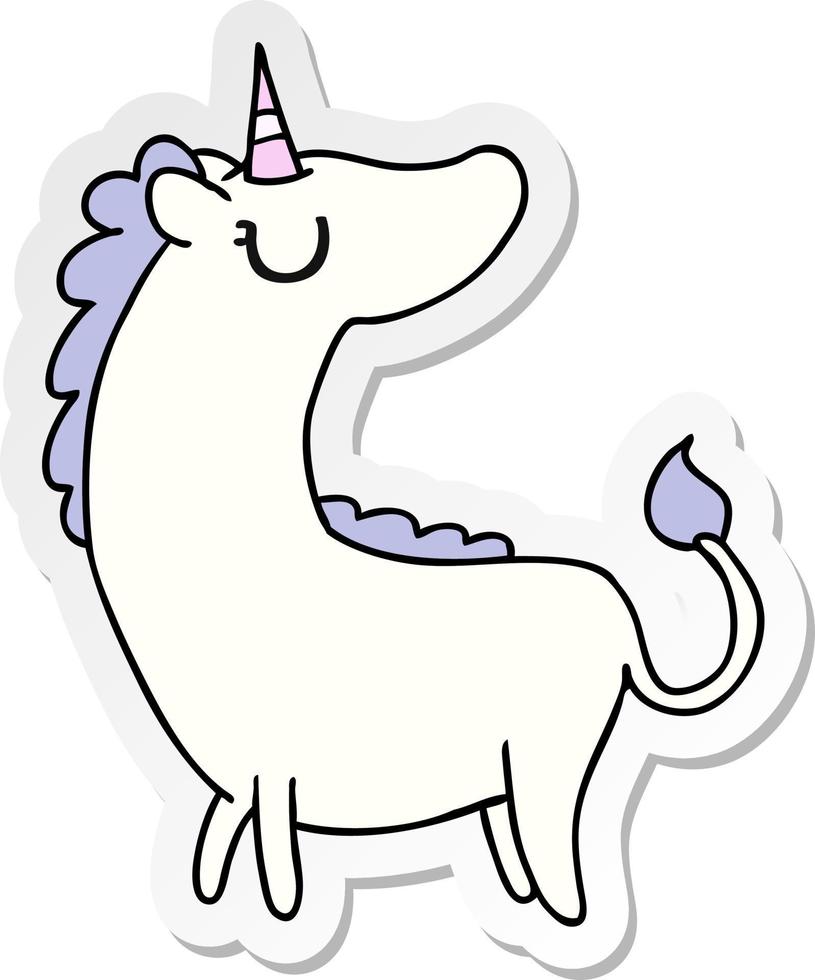 pegatina caricatura de lindo kawaii unicornio vector