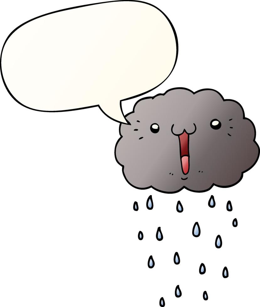 cartoon cloud and speech bubble in smooth gradient style vector