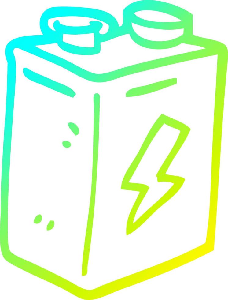 cold gradient line drawing cartoon battery vector