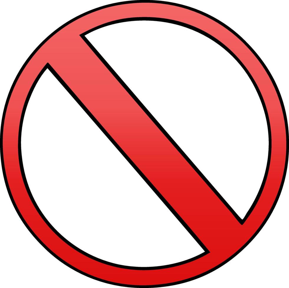 gradient shaded cartoon not allowed sign vector
