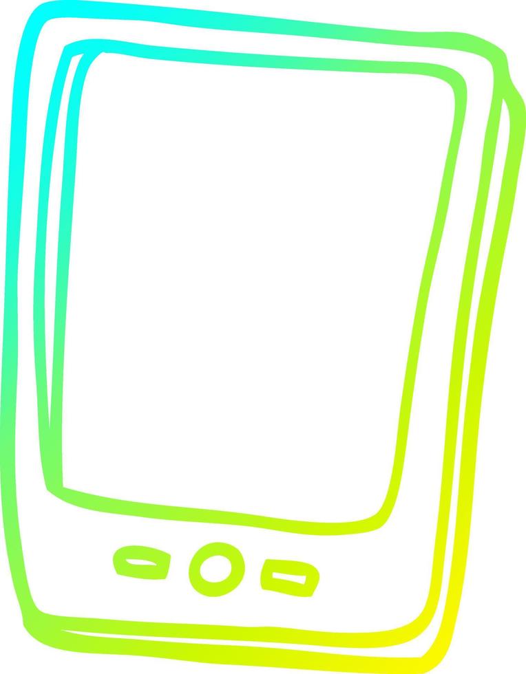 cold gradient line drawing cartoon modern mobile vector