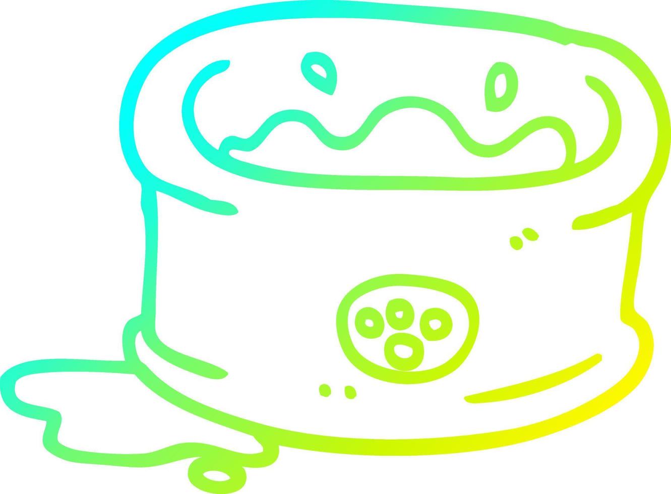 cold gradient line drawing cartoon pet bowl vector