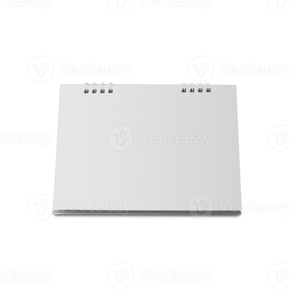 Blank desktop spiral calendar mockup cutout, Png file