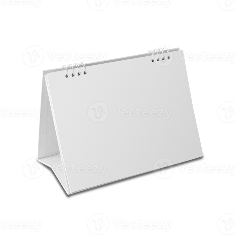 Blank desktop spiral calendar mockup cutout, Png file