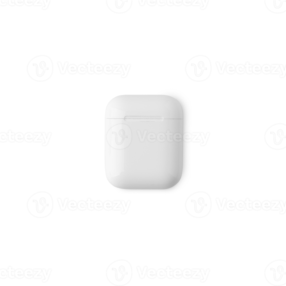 Wireless earbuds case mockup cutout, Png file