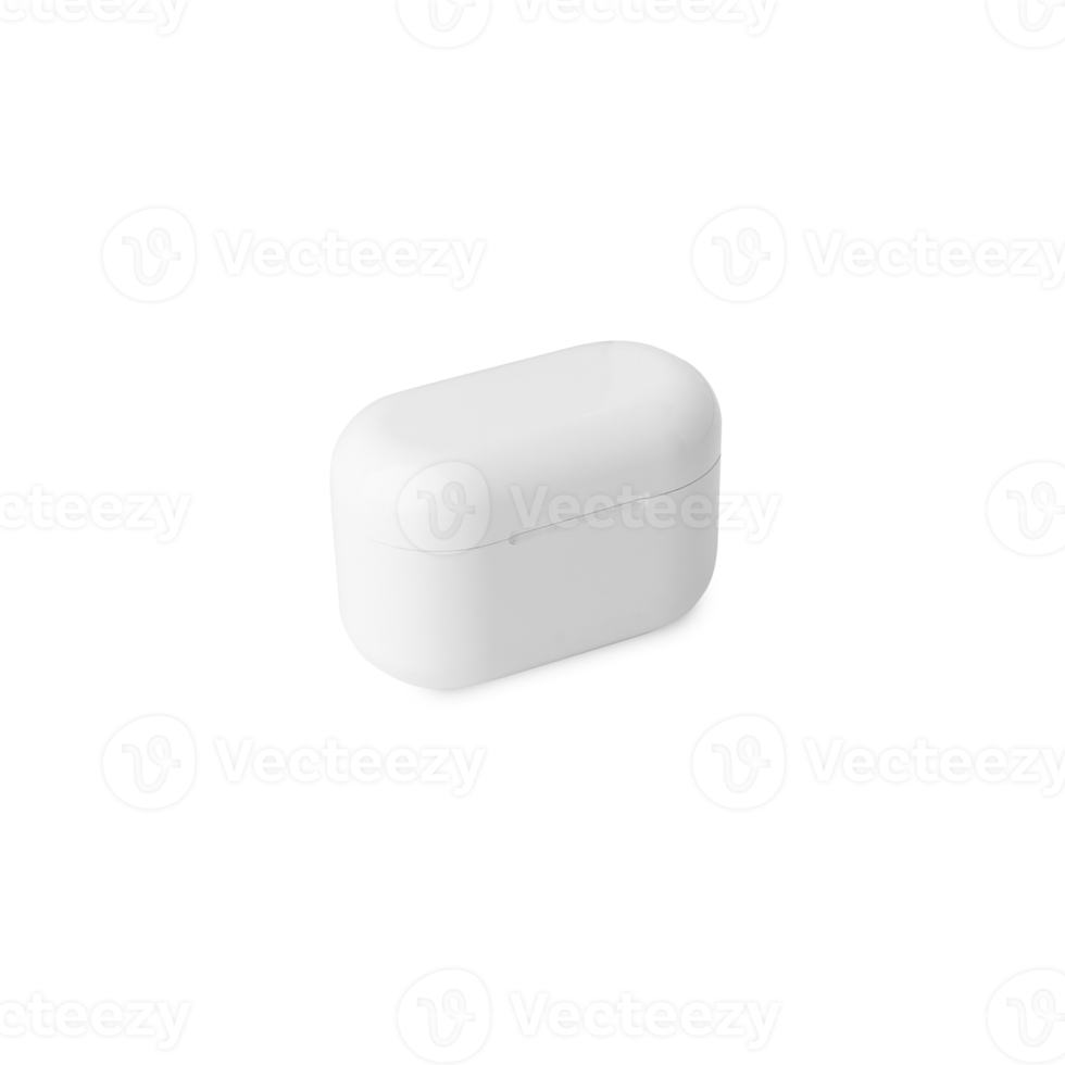 Wireless earbuds case mockup cutout, Png file