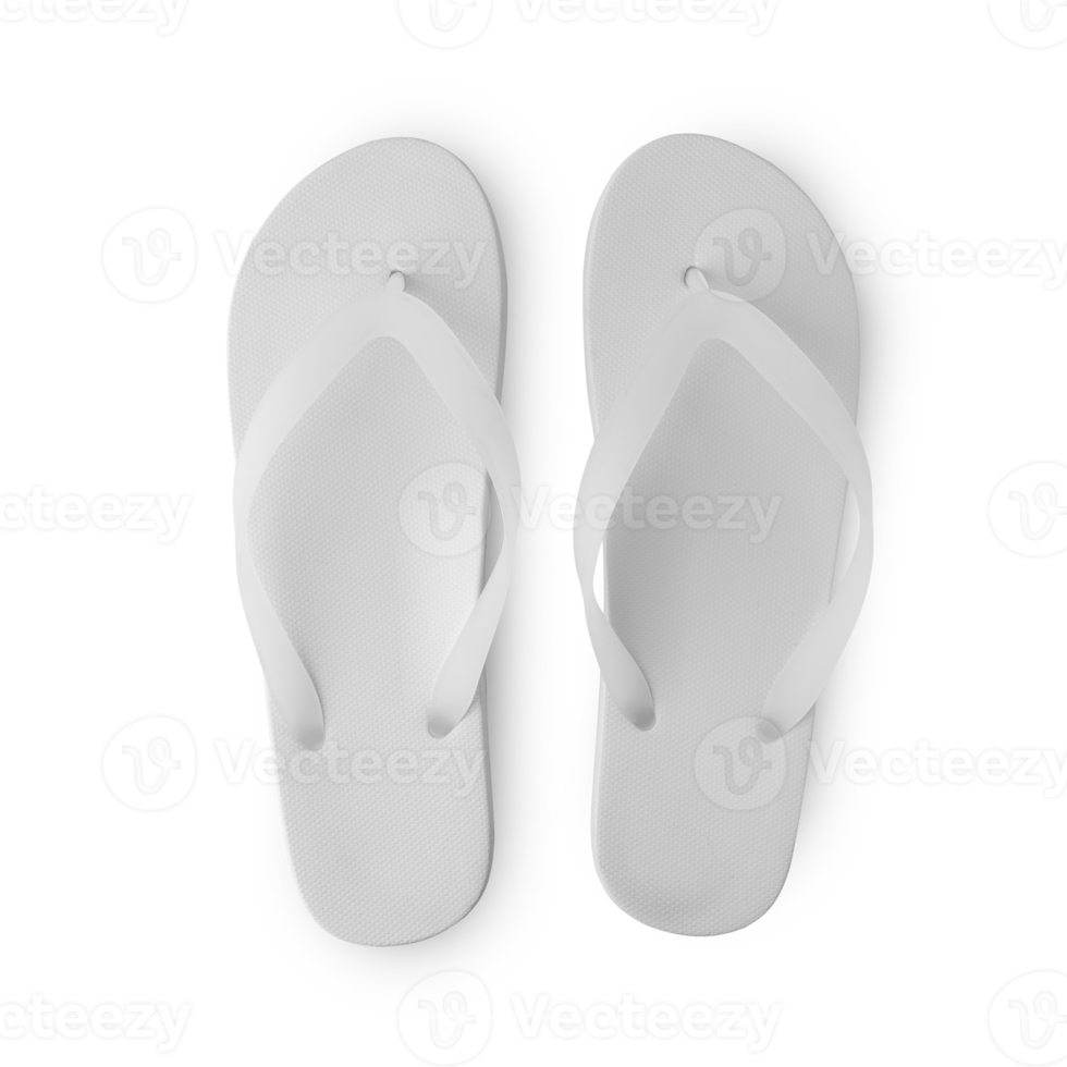 White flip flop sandals mockup cutout, Png file