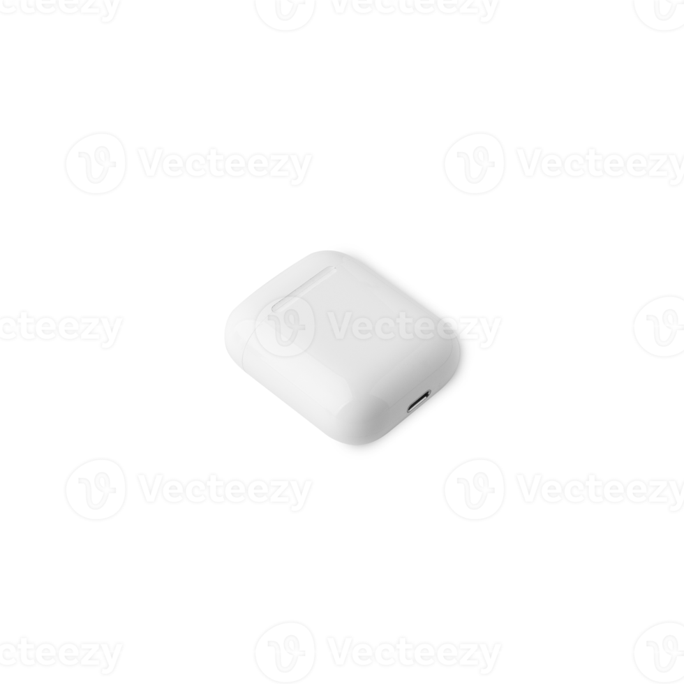 Wireless earbuds case mockup cutout, Png file