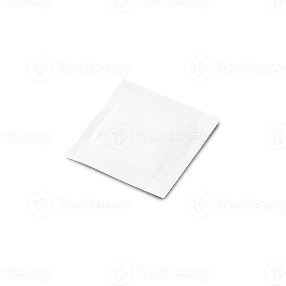 Wet wipe envelope mockup cutout, Png file