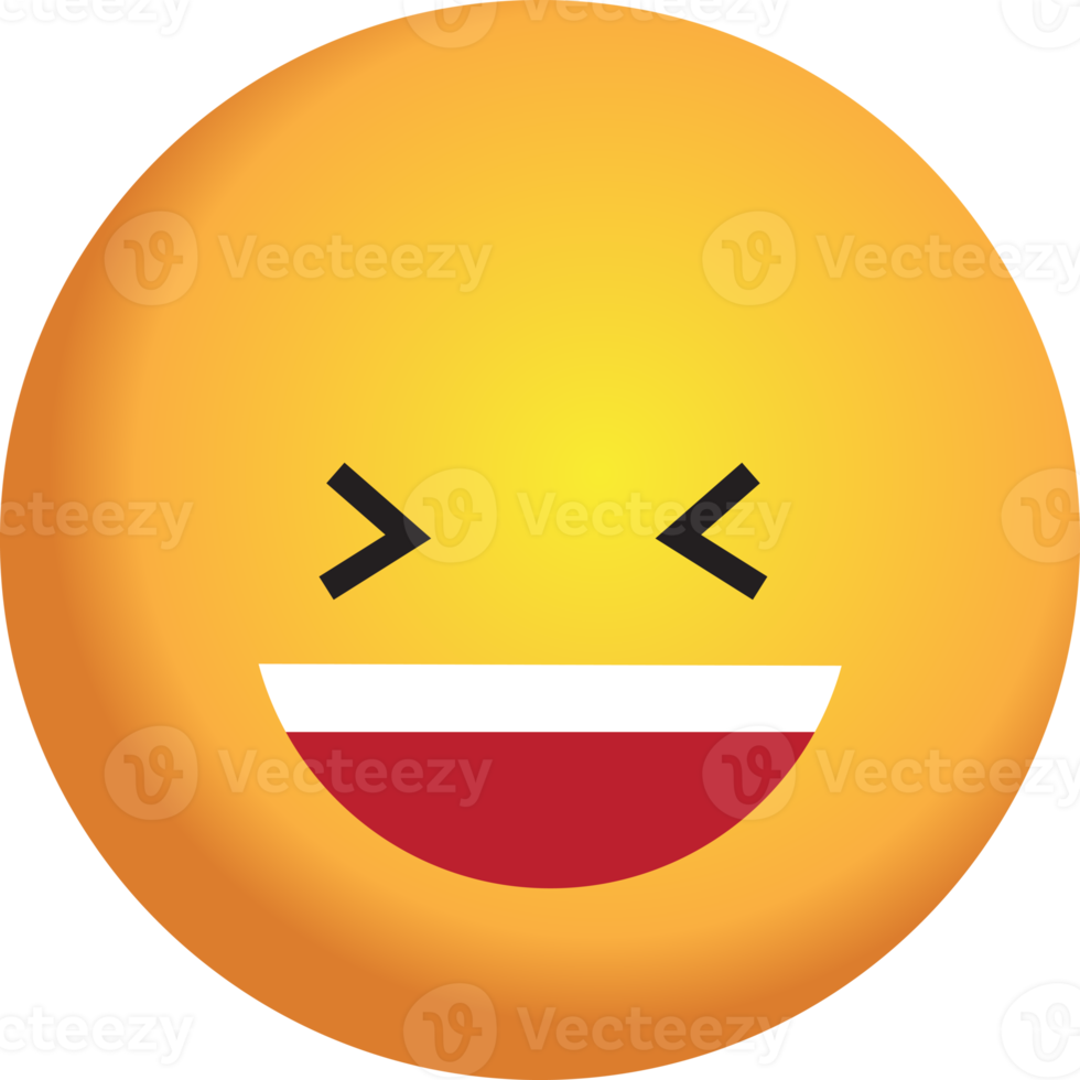 Yellow face 3D, emotion ,icon PNG
