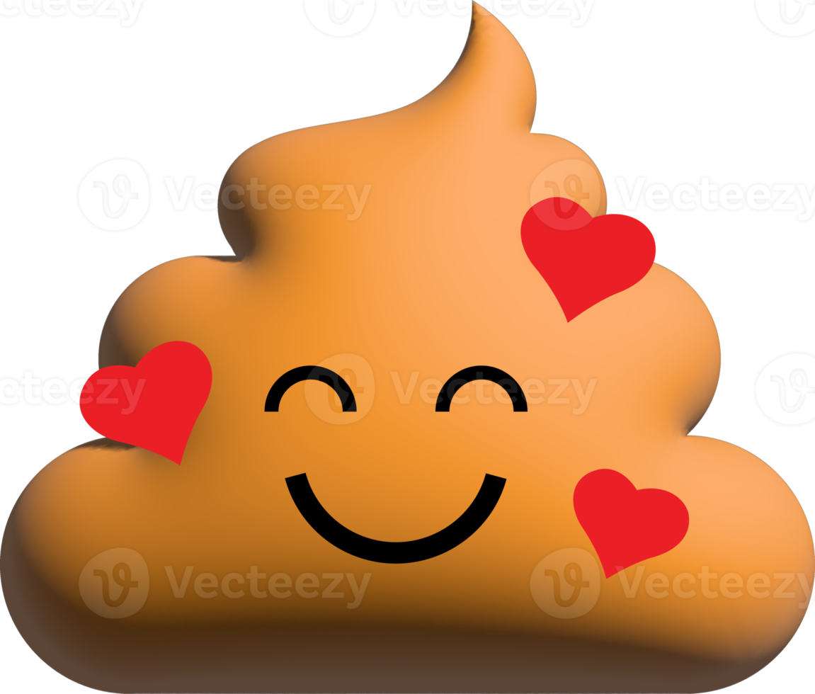 cute poop 3D emoticons png