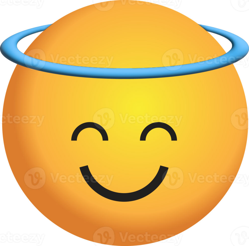 Yellow face 3D, emotion ,icon PNG