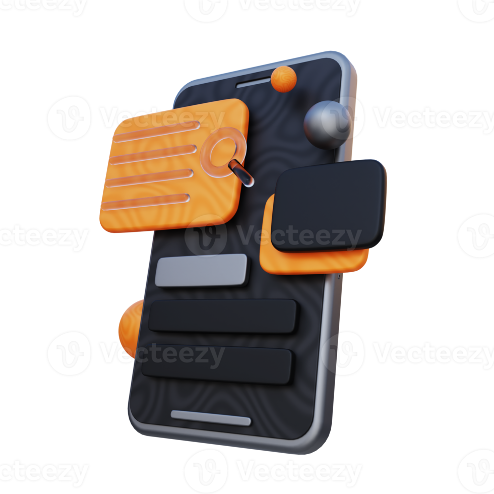 Mobile phone with list icon png