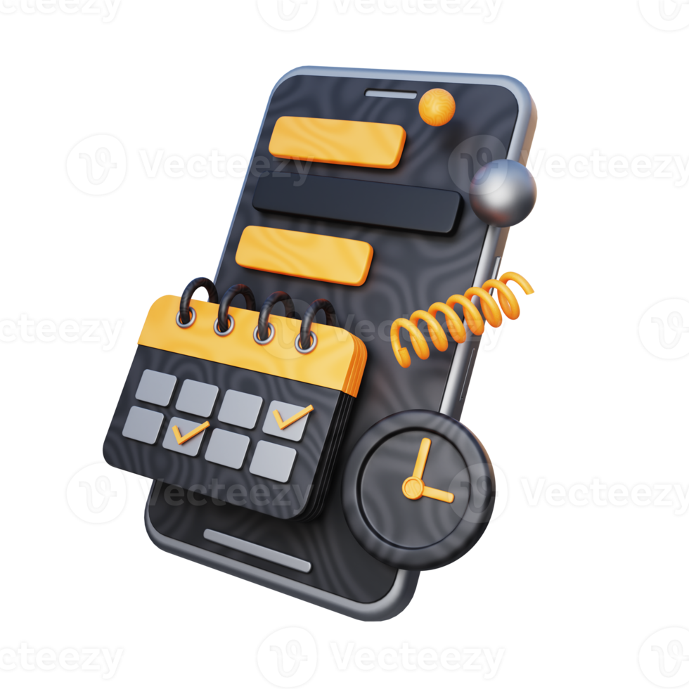 Mobile phone with calender icon png