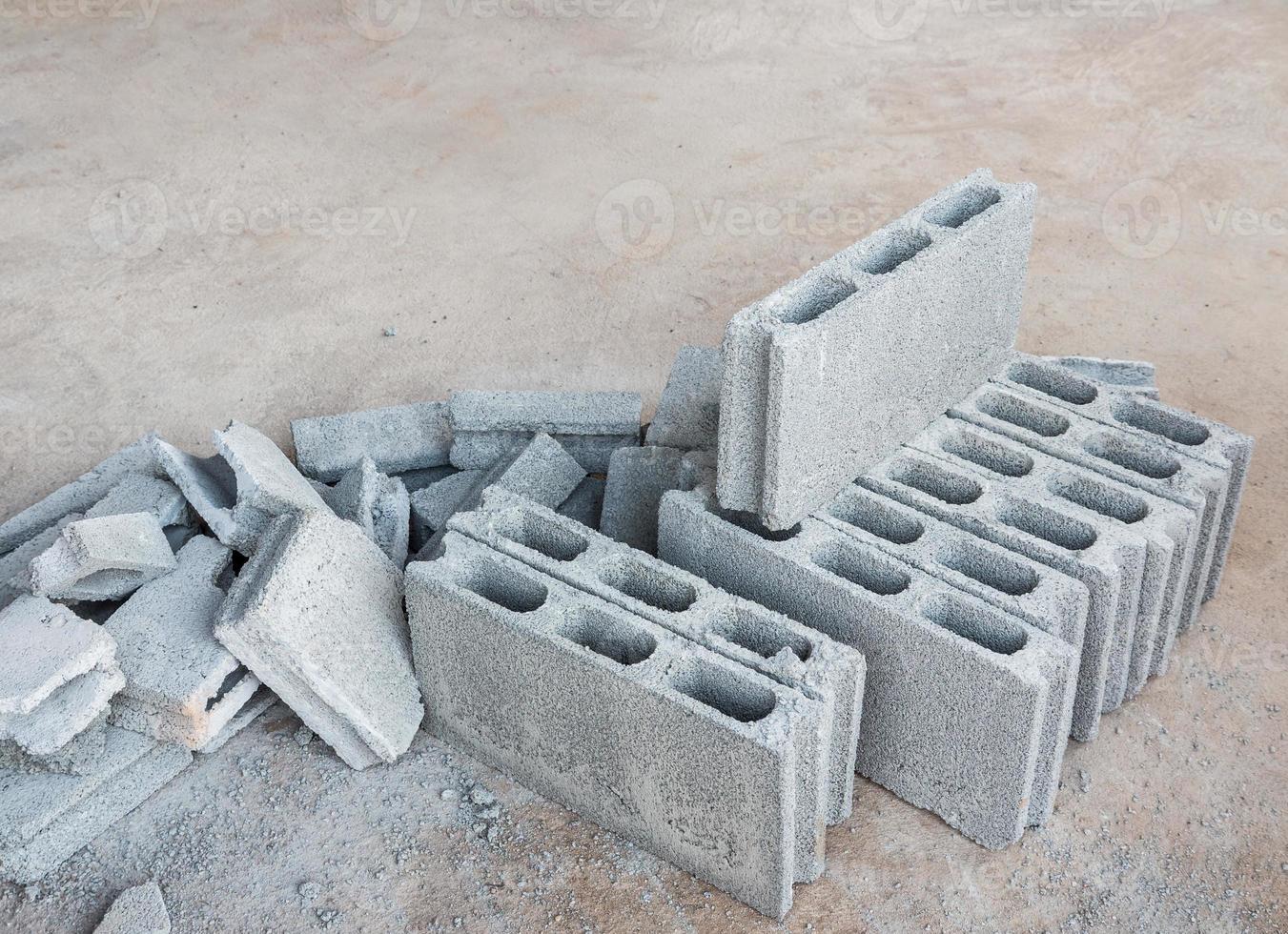 Cement block pile. photo