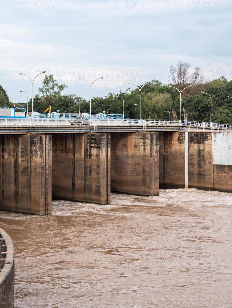 Small concrete dam. photo