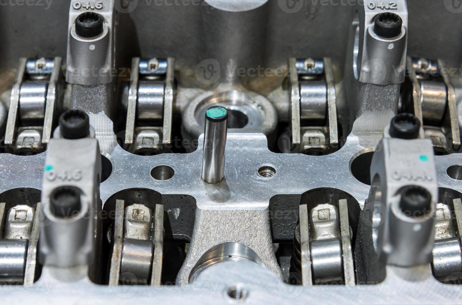 Closeup of the modern engine part. photo