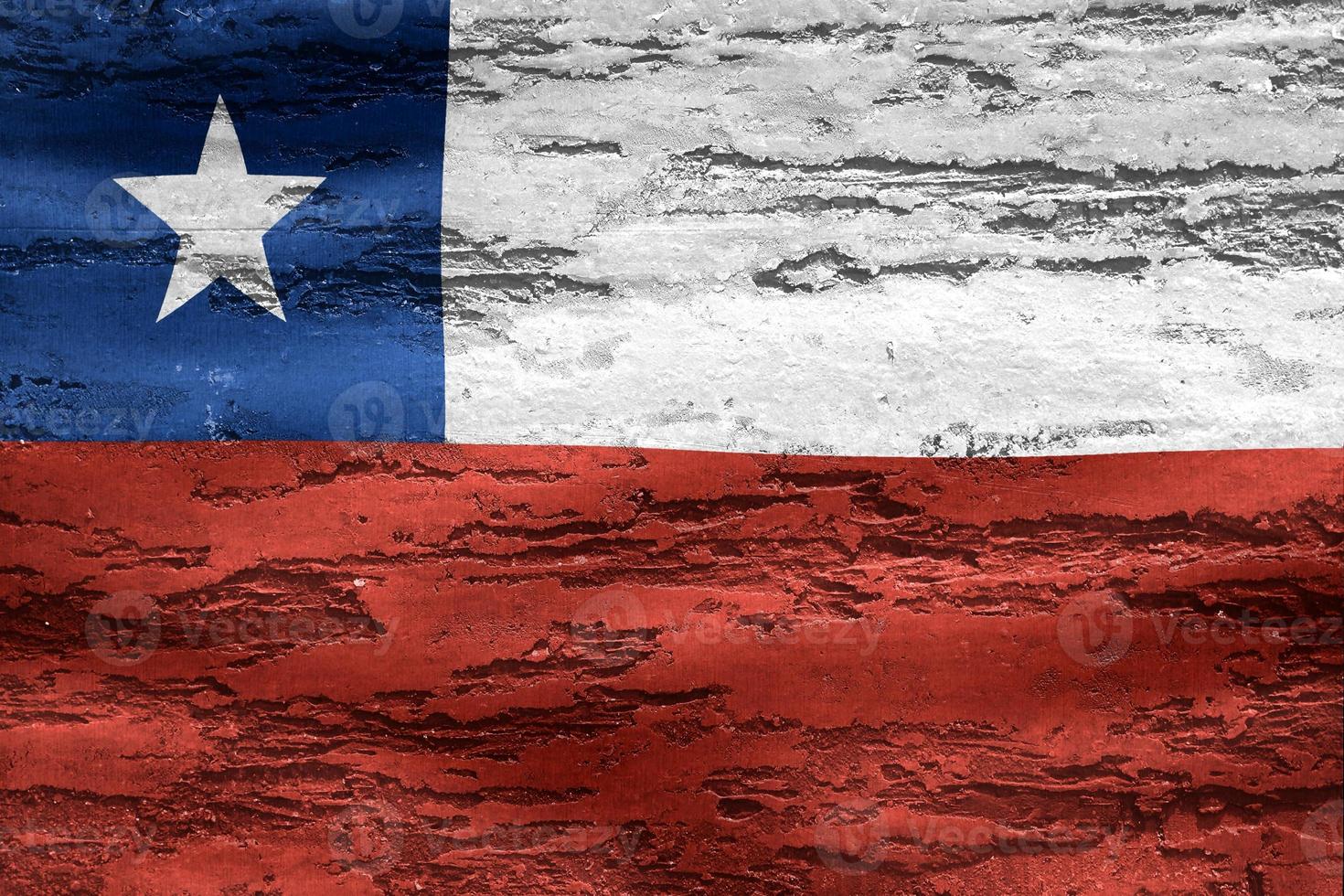 Chile flag - realistic waving fabric flag photo