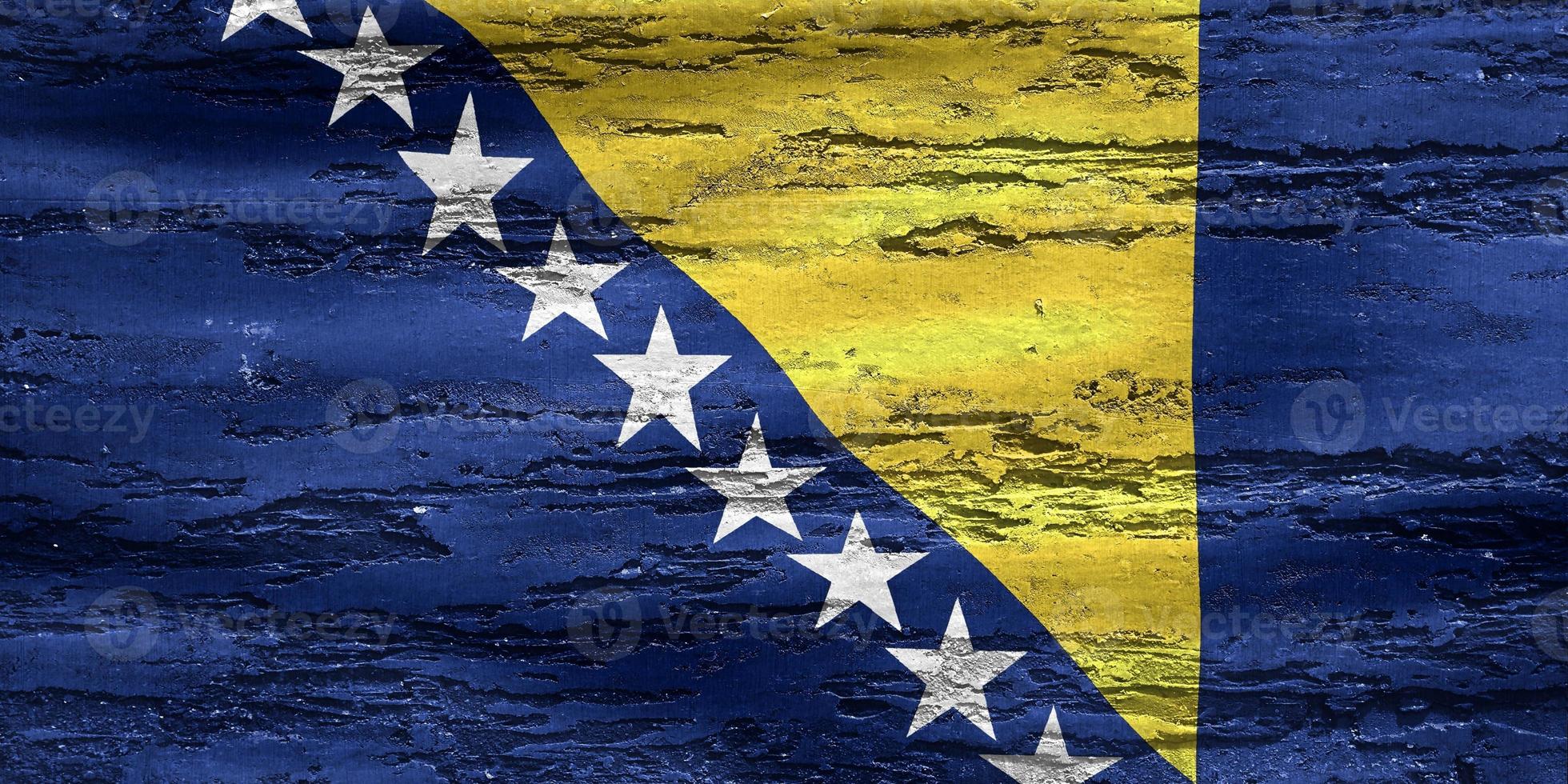 Bosnia and Herzegovina flag - realistic waving fabric flag photo