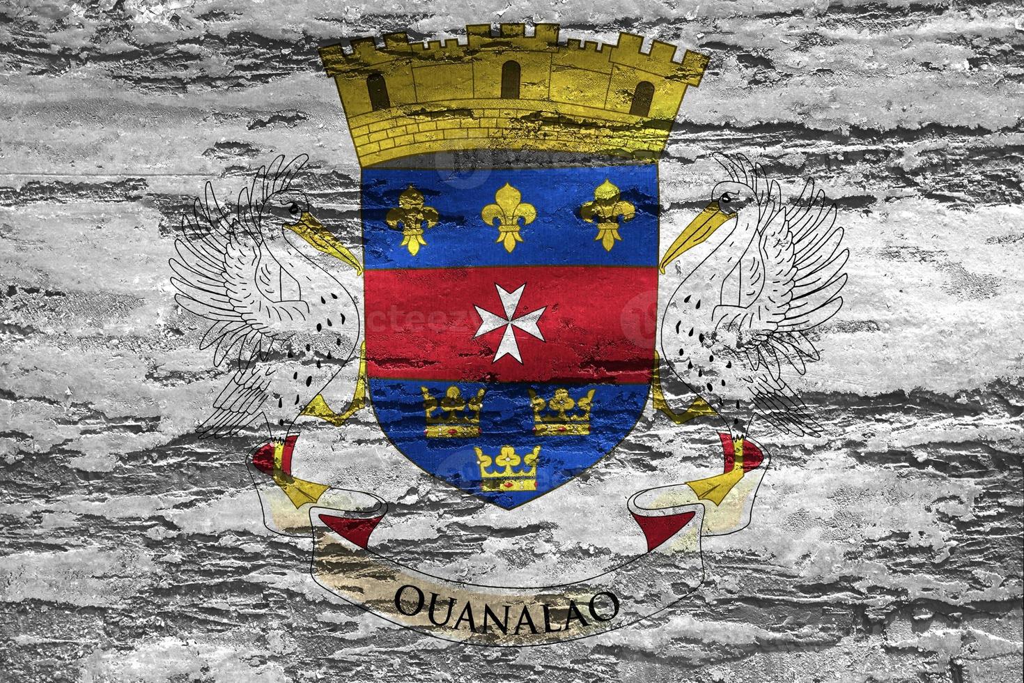 Saint-Barthelemy flag - realistic waving fabric flag photo