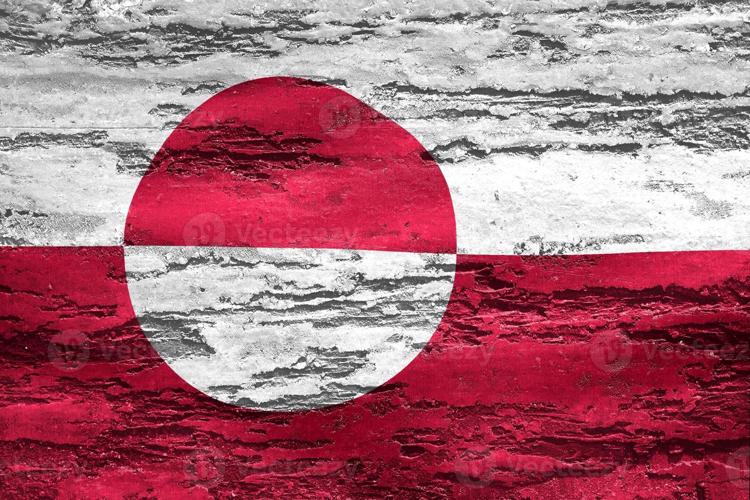 Greenland flag - realistic waving fabric flag photo