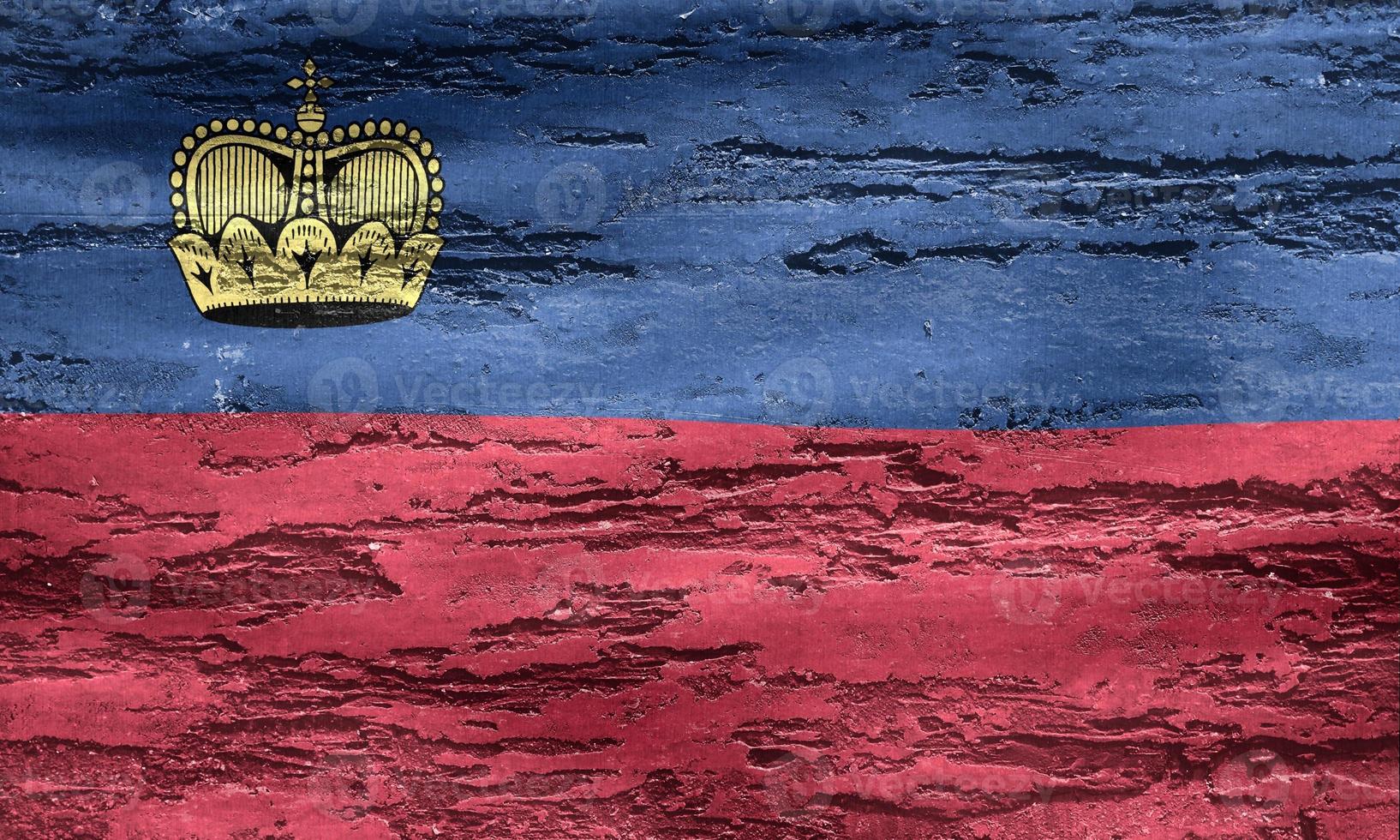 3D-Illustration of a Liechtenstein flag - realistic waving fabric flag photo