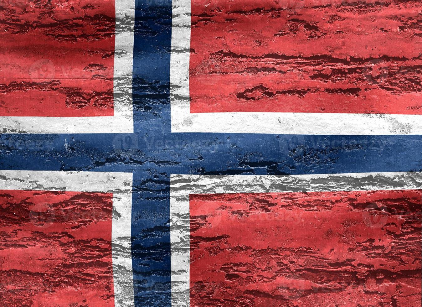 Ilustración 3d de una bandera de noruega - bandera de tela ondeante realista foto