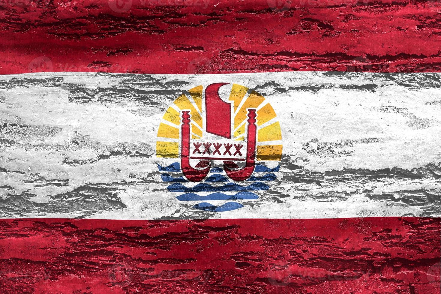 3D-Illustration of a French Polynesia flag - realistic waving fabric flag photo