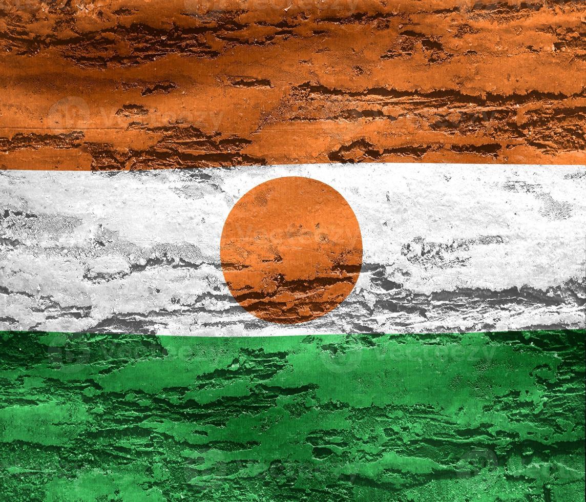 3D-Illustration of a Niger flag - realistic waving fabric flag photo
