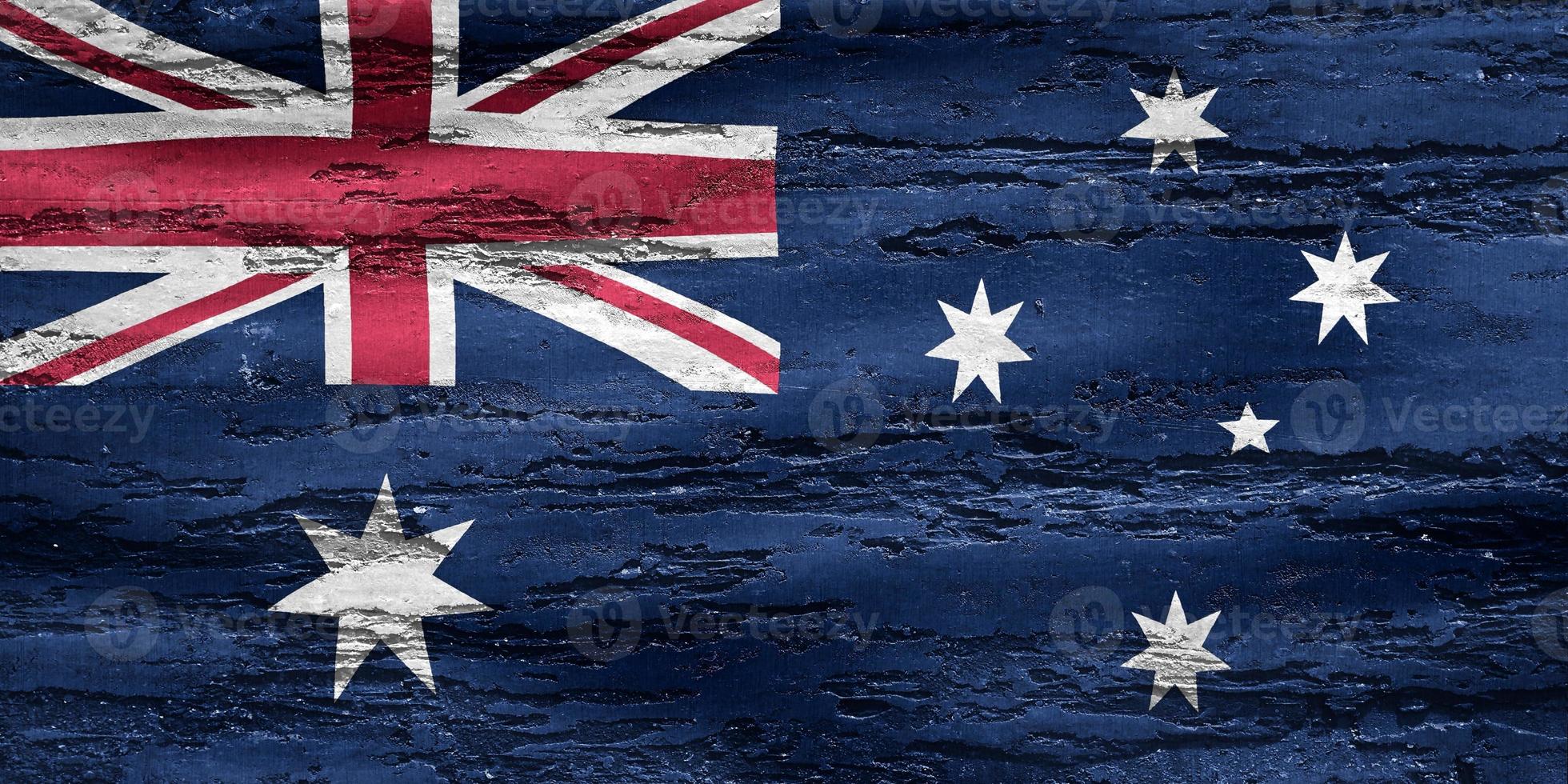 Australia flag - realistic waving fabric flag photo