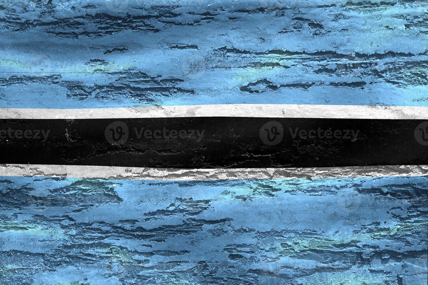 Botswana flag - realistic waving fabric flag photo