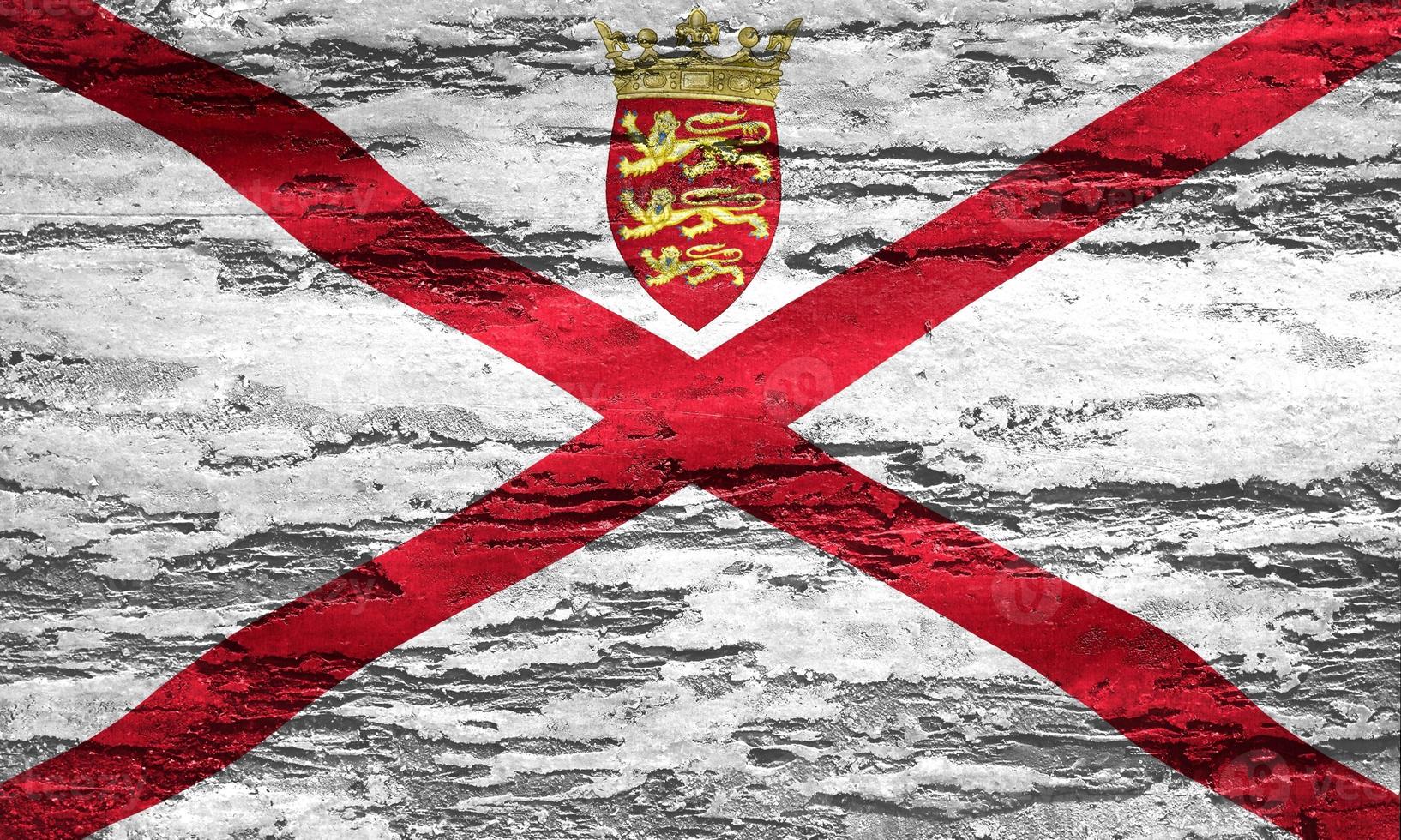 3D-Illustration of a Jersey flag - realistic waving fabric flag photo