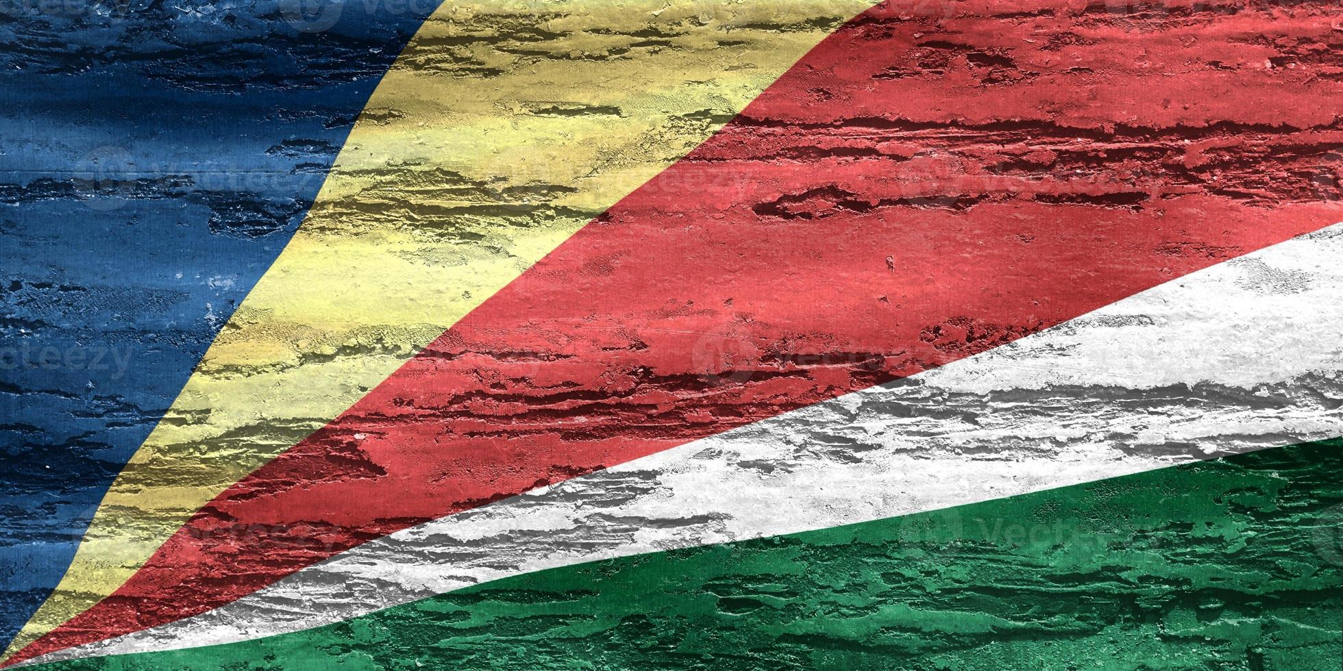 3D-Illustration of a Seychelles flag - realistic waving fabric flag photo