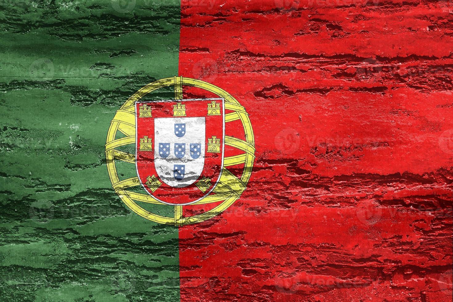 3D-Illustration of a Portugal flag - realistic waving fabric flag photo