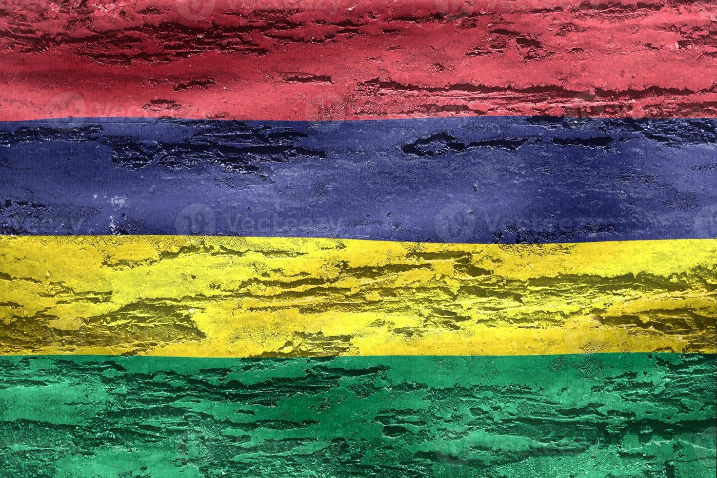 3D-Illustration of a Mauritius flag - realistic waving fabric flag photo
