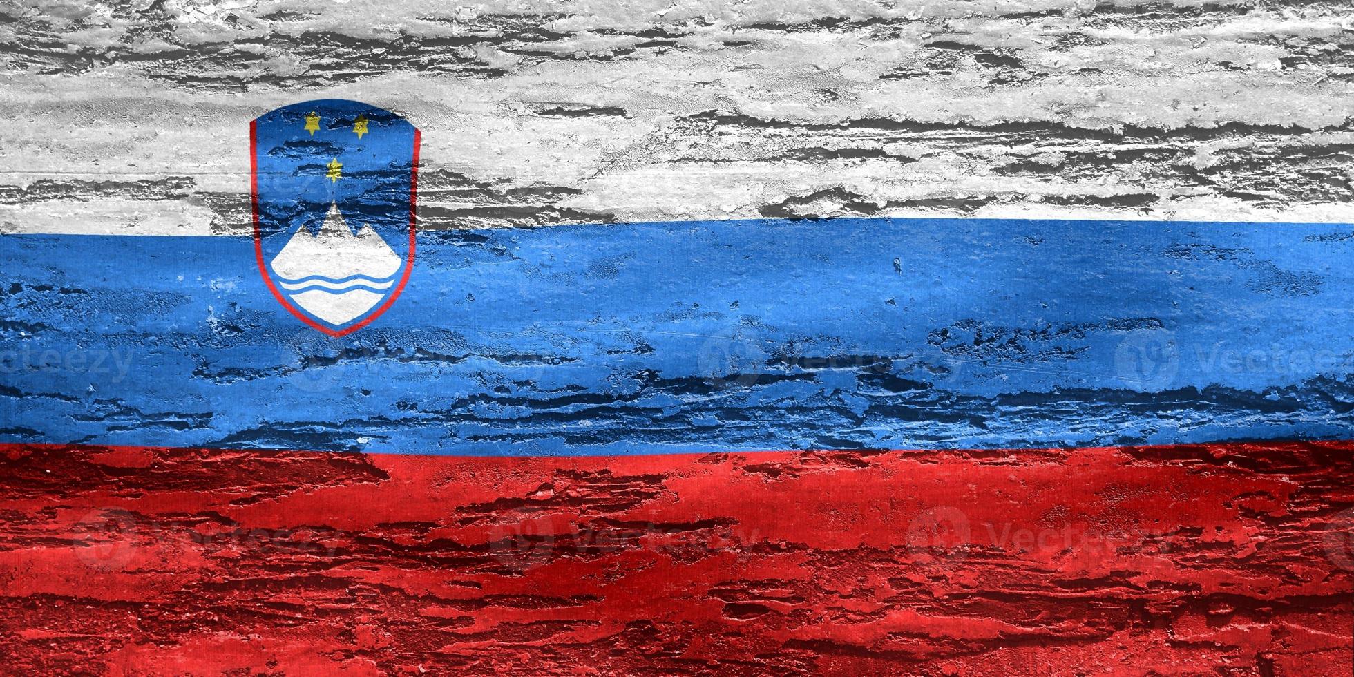 3D-Illustration of a Slovenia flag - realistic waving fabric flag photo