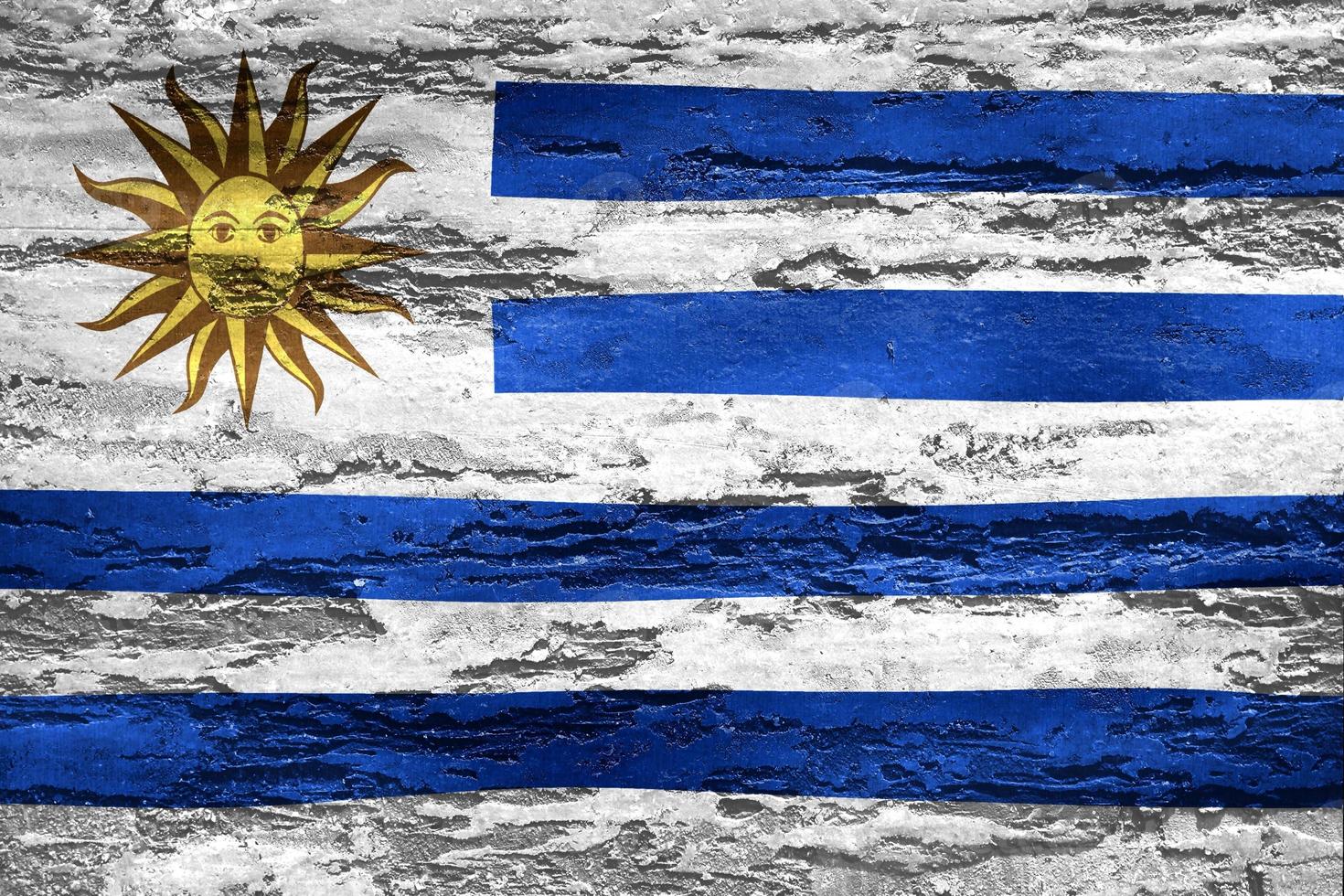 3D-Illustration of a Uruguay flag - realistic waving fabric flag photo