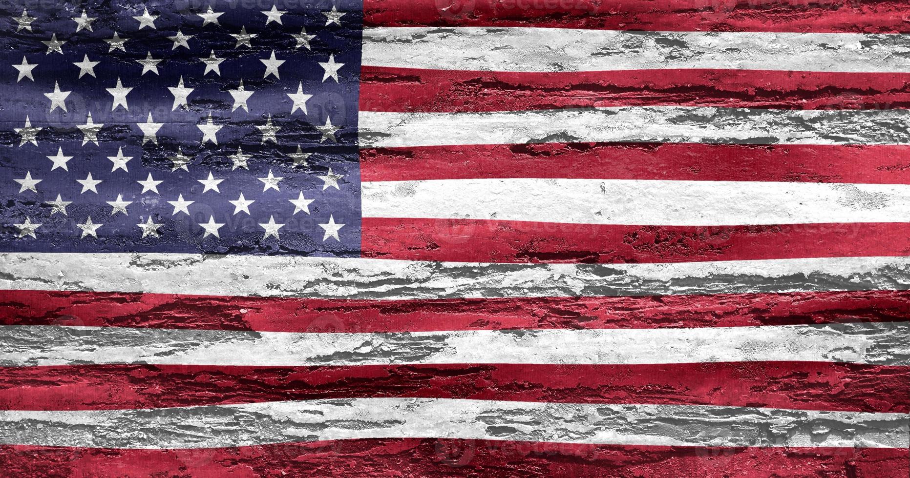 3D-Illustration of a USA flag - realistic waving fabric flag photo