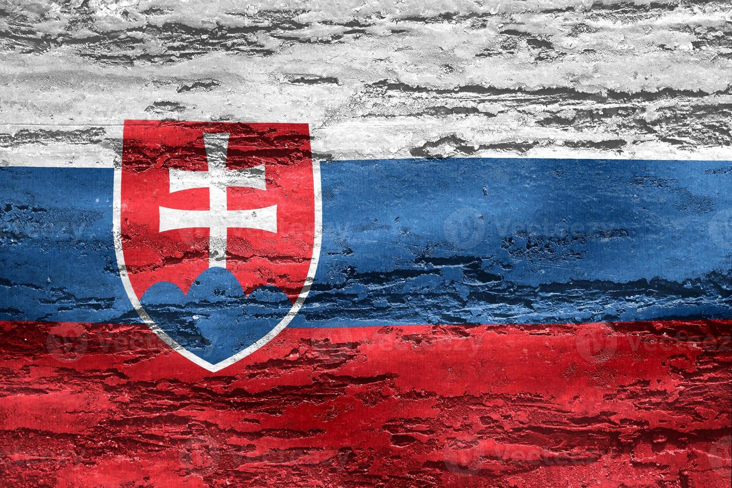 3D-Illustration of a Slovakia flag - realistic waving fabric flag photo