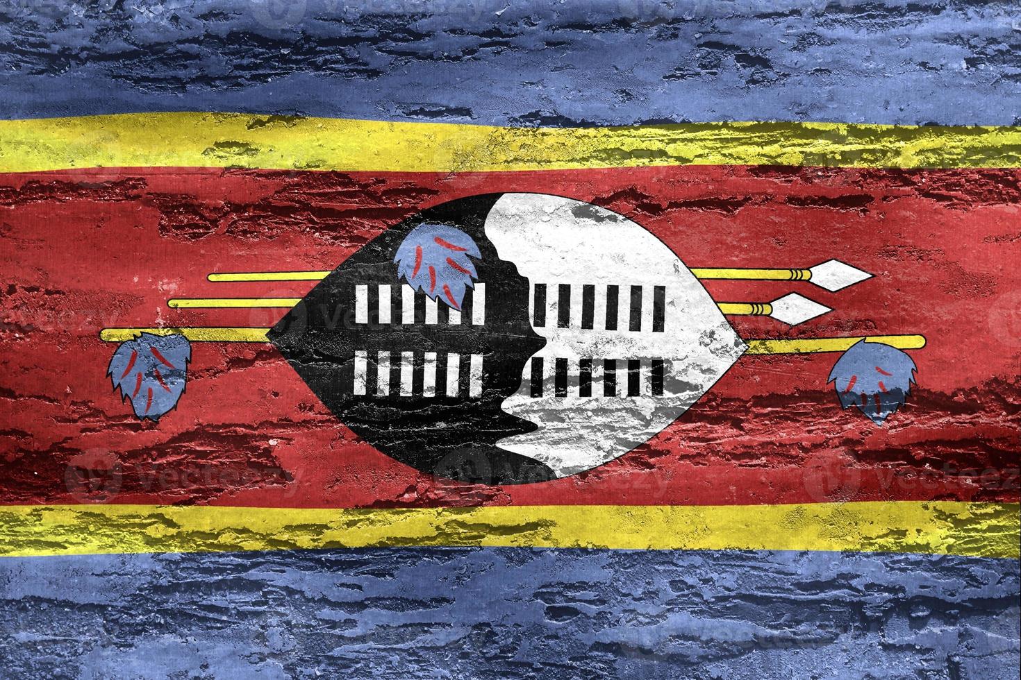 3D-Illustration of a Eswatini flag - realistic waving fabric flag photo